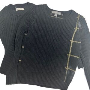 Pompomme & Campure black ribbed sweater size 3 years